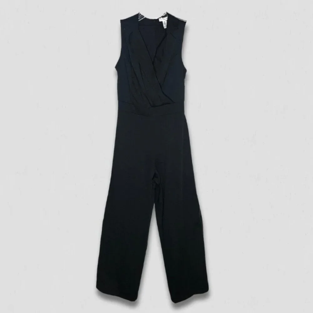Sincerely Jules Black Jumpsuit Wide Leg Wrap Sleeveless Medium - Picture 2 of 14